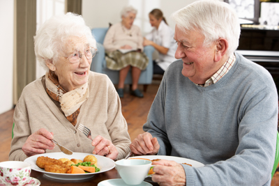 Senior couple having a meal